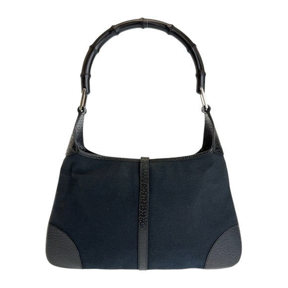 Gucci Gucci Jackie Bamboo Canvas Leather Handbag Canvas Handbag 0014060 - Picture 2 of 9